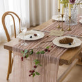 6Pcs Dusty Pink Cheesecloth Table Runner 120 Inches for Home Decorations by KEKETOARRANGE