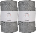 Makromecity Sparkle 2 Skeins of Polypropylene Macrame Cord 3mm x 131 Yards (394 feet) Premium Polyester Macrame Cord for Macrame Art & Crafts for Wall Hangings, Bags, Underplate, Rug by Makromecity
