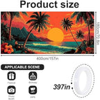 6x13 FT Tropical Sunset Garage Door Banner - Hawaiian Palm Tree Ocean Beach Backdrop, Large Indoor Outdoor Garage Door Cover,Summer Decoration for Home,Yard, Luau Party, Vacation Theme - Image 2