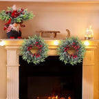 6 Pcs Christmas Candle Rings Wreath Mini Christmas Table Centerpieces Red Berry Pinecones Wreaths for Front Door Kitchen Cabinet Holiday Party Farmhouse Porch Wall Outdoor Indoor Home Decoration - Image 6