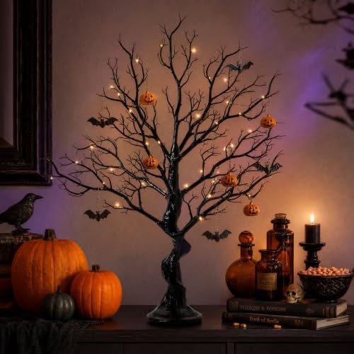 33 Inch Black Halloween Tree Centerpiece - Spring Table Decor for Easter, Halloween, Birthday Parties | Reusable Manzanita Branch Display with Easy Assembly | Durable Holiday Home Decoration - Image 5