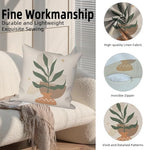 Bohemian Abstract Throw Pillow Covers 24"x24" Set of 4, Minimalist Geometric Leaves Sunset Moon Cushion Cover for Sofa Chair Couch Bed Office Garden Patio Farmhouse Indoor Outdoor - Image 2