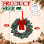 Norme 2 Packs Pre-lit Mini Christmas Garage Wreaths, 14 Inch - Image 2