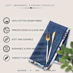 FINGERCRAFT Cloth Napkins Set of 12, 100% Cotton, 20x20 Inch, Denim Blue - Image 4