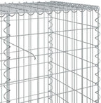 vidaXL Gabion Basket with Cover 472.4"x19.7"x39.4" Galvanized Iron - Image 4