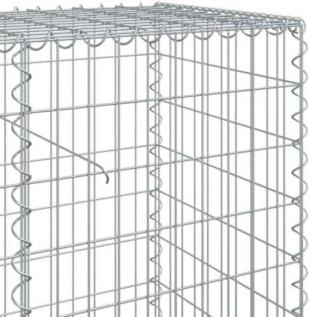 vidaXL Gabion Basket with Cover 472.4"x19.7"x39.4" Galvanized Iron - Image 4