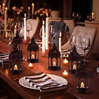 Hortsun 24 Pcs Mini Halloween Lantern Centerpiece with LED Candle,Black - Image 3