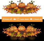 Fall Centerpieces for Table, Lighted LED Sparkle Pumpkins Battery Operated with Timer for Thanksgiving Autumn Harvest Dining Table Decorations 28’’ L - Image 6