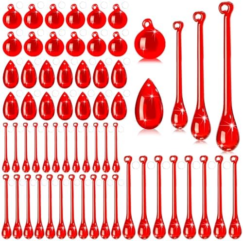 Vercraft 100 Pcs Christmas Tree Acrylic Hanging Ornaments, Red by Vercraft