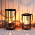 2PCS Candlestick Candle Barrels Moroccan Style Retro Lanterns Projection Lights Hollowed-Out Decorations Home Ramadan Hanging Outdoor Indoor Courtyard Porch Festival Weddings by Unknown