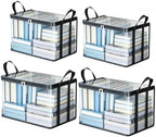 4 Pack Clear Comic Book Storage Containers, Black by SKYJORMY