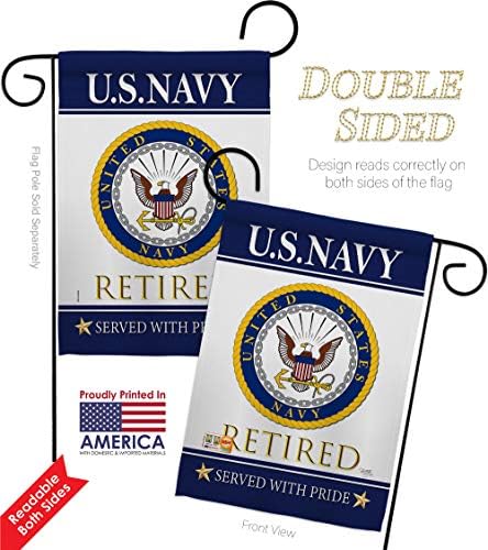 US Navy Retired Garden Flag - 2pcs Pack Armed Forces USN Seabee United State American Military Veteran Retire Official - House Decoration Banner Small Yard Gift Double-Sided Made in USA 13 X 18.5 - Image 3