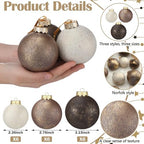 Yunlly 18 Pcs Neutral Christmas Ball Ornaments, Textured Xmas Tree Decor - Image 3