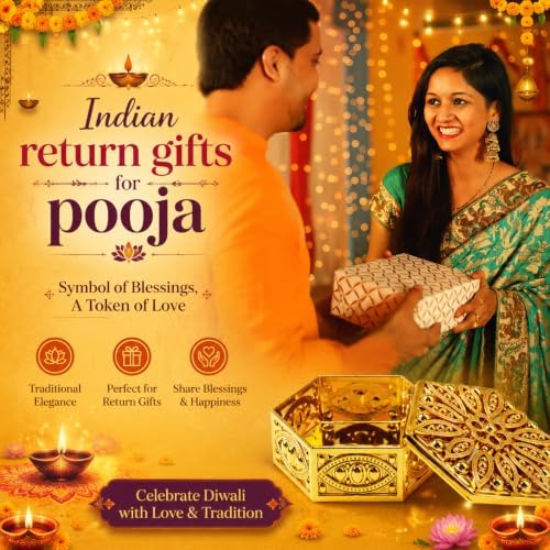 Yexiya 60 Pack Golden Indian Return Gift Boxes for Diwali Pooja, Classic - Image 6