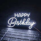 Happy Birthday LED Neon Signs Transparent Acrylic Lights Decor for Wedding Birthday Party Wall Home Bedroom Room Art Decoration with USB Light Modulator 5V - Image 2