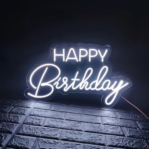 Happy Birthday LED Neon Signs Transparent Acrylic Lights Decor for Wedding Birthday Party Wall Home Bedroom Room Art Decoration with USB Light Modulator 5V - Image 2