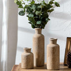 Ceramic Rustic Farmhouse Vase Set of 3,Terracotta Vases for Home Decor - Image 5