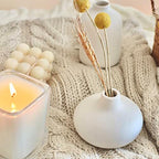 Carrot's Den Small White Ceramic Bud Vase Set of 6, Nordic Minimalist - Image 4