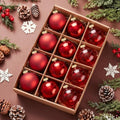 Seenelling 12 Pcs Christmas Glass Ball Ornaments 3.15 Inch, Red by QianRuu