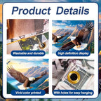 13x6 ft Soaring Eagles Garage Door Banner- Flying Bald Eagles Mountain Landscape Backdrop, Hanging Garage Decorations - for 4th of July Patriotic Holiday Party Background, Outdoor Wall Sign Decor - Image 4