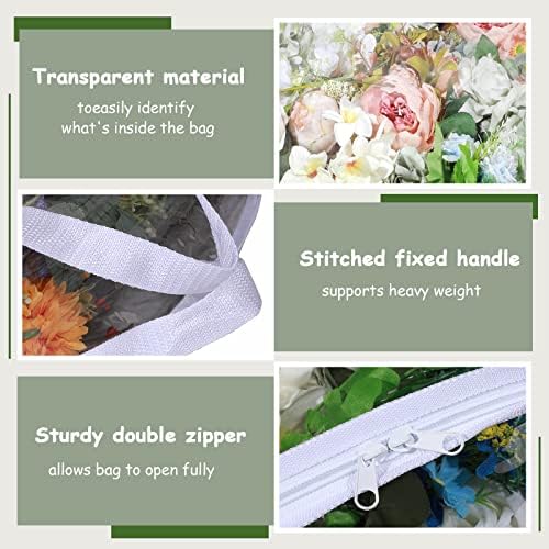 Remagr 4 Pcs 30 Inch Clear Plastic Wreath Storage Bag,Transparent - Image 3