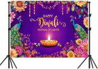 10X6.5ft Happy Diwali Party Backdrop Decorations Indian Festival of Lights Diwali Photography Background for Light Celebration Festival Party Photo Props Booth Banner Supplies - Image 3