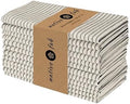 Native Fab Cloth Napkins 18x18 inches, 100% Cotton Vintage Stripped Dinner Napkins, Set of 12, Soft Breathable Absorbent, Machine Washable Cloth Napkins, Black Beige by NativeFab