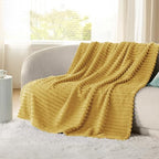 Bedsure Soft Twin Blanket for Bed Decor Gifts Yellow 60"x80" - Image 3