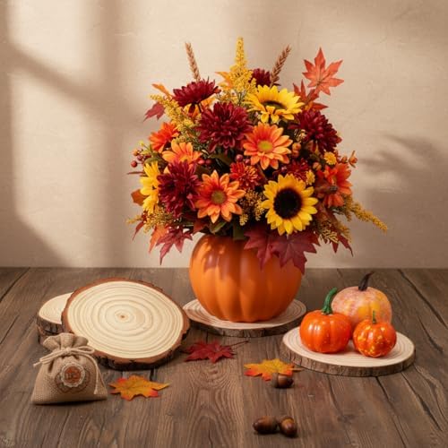 Meanplan 12 Pcs 5.5" DIY Ceramic Pumpkin Vase for Centerpiece Fake White - Image 6