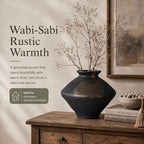 Wabi Sabi Rusty Vintage Vase, 11.4" Tall Wabi Sabi Decor Rustic Farmhouse Pottery Vase for Centerpiece, Textured Pottery Flower Vases for Home Decor, Table, Living Room, Bathroom, Kitchen (11.4 in) - Image 4