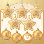 36 Pcs Eid Al Adha Decorations Eid Mubarak Decorations Ramadan Hanging Gold Moon Ornaments Plastic Star Ramadan Islamic Decor for Home Window Islamic Muslim Tree Party Decor - Image 3