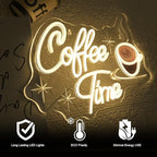 Coffee Time Neon Sign Coffee Bar Neon Light Wall Decor for Café & Home Bar - Image 4