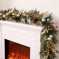 Riceshoot 6ft Christmas Garland for Mantle, Silver Sequin Artificial Pine by Zuqqaaoor