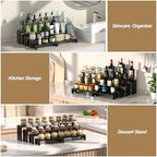 4 Set Black Wooden Tiered Riser Display Stands for Vendor Events,Stackable Wood Cupcake Stand,Farmhouse Decor Wood Dessert Table Display Set,Vendor Booth Display Items,Food Display Risers for Party - Image 6