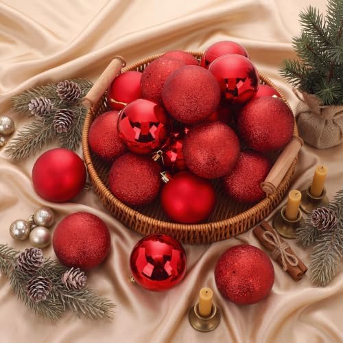 Soulchen 20 Pcs Red Christmas Ball Ornaments 2.75" Burgundy Tree Decoration - Image 3