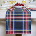 Solino Home 100% Pure Linen Table Runner Black, Stewart Plaid 14 x 108 in by SolinoHome