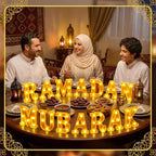 Aurelema 14 Pcs Ramadan Mubarak Decorations LED Letter Lights Sign - Image 6