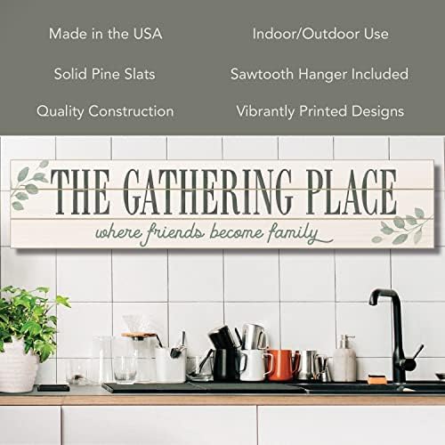 Highland Home Gathering Place Horizontal Wood Entryway Sign - Image 3