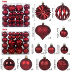 Christmas Tree Balls Ornaments Set, 48 Pcs Shatterproof Plastic Decorative Baubles Shiny Hanging Ball Ornaments for Xmas Tree Holiday Party Wedding Decoration, Red - Image 2