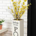 Glitzhome 30"H Wooden WELCOME Porch Sign, Double Sided Natural Welcome Rustic Porch Sign for Front Porch Decor Solid White - Image 5