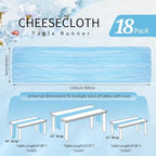 18 Pack Cheesecloth Table Runner 10FT Baby Blue Table Runner Light Blue Boho Gauze Cheese Cloth Table Runners Long Rustic Sheer Table Decorations for Wedding Party Baby Bridal Shower Birthday Holiday - Image 2