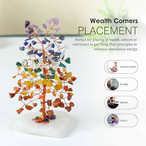 Crocon® Crystal Heart Base 7 Chakra Tree of Life, Birthday Gifts for Women - Image 4
