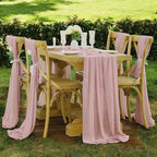 MDS Pack of 25 | Dusty Pink | 10ft Chiffon Table Runner 29x120 Inches Long Romantic Rustic Sheer Gauze Runner for Wedding Bridal Shower Birthday Banquets Engagement Spring Easter Boho Decorations - Image 6