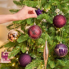JORNOY 106Pcs Christmas Ornaments Bulk, Shatterproof Plastic Hanging Balls Bulbs Assorted Decor for Tree Decorations Home Holiday Party with Lanyard, Jewel Tone - Image 6