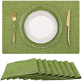 homing Faux Cotton Linen Placemats Set of 8, Cloth Dining Table Mats by homing