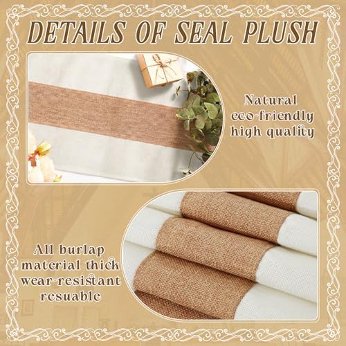 Boao 10 Pack Burlap Table Runners 12 x 108 Inch, White Edges Wedding - Image 3
