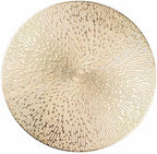 Snowkingdom Gold Placemats Set of 18, 15 Inch Round Vinyl Metallic Place mats, Golden Washable Easy Clean Wipeable Non Slip Stain Resistant Kitchen Dining Table Mats for Halloween Party Decoration by Snowkingdom