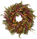 Olive Wreath for Front Door 22 inch, Greenery All Season Wreath with Olive Leaf Fruit, Home Decoration for Outdoor Living Room Indoor Wall and Outside (Brown-Fall Berry, 26 inch) by HomeKaren