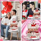 FairySandy 19 Pcs Valentine‘s Day Tiered Tray Decorations Set and 2 Tiered Tray Stand with Handle Tabletop Table Decoration for Valentine‘s Day Home Office Farmhouse - Image 5