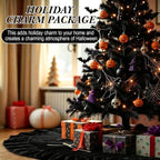 48 Inches Velvet Halloween Tree Skirt Decorations Black Luxury Xmas Fur Plush Skirts for Halloween Merry Christmas Party Rustic Vintage Holiday Home Winter - Image 5